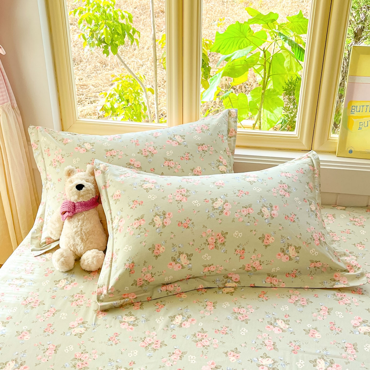 莱通家纺 2026春夏新款全棉12868印花四件套单品系列-单枕套 璃光浅梦