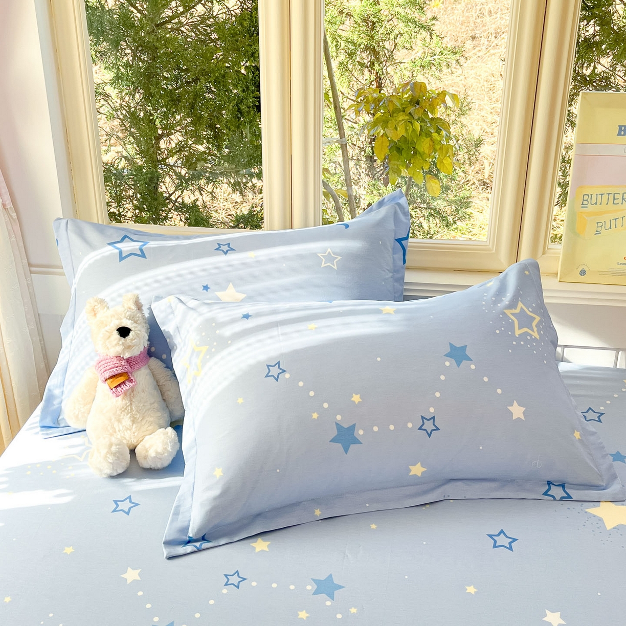 莱通家纺 2026春夏新款全棉12868印花四件套单品系列-单枕套 五星集