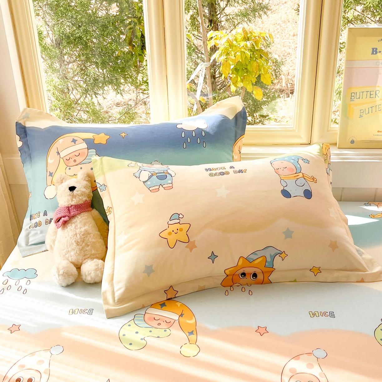 莱通家纺 2026春夏新款全棉12868印花四件套单品系列-单枕套 星梦童话