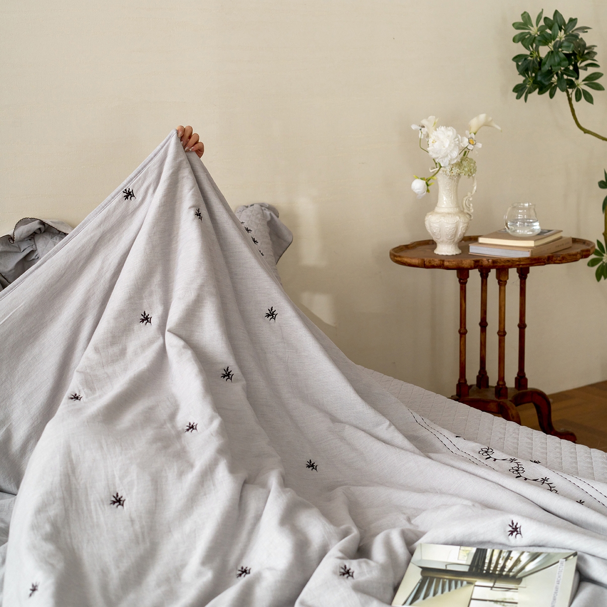 91家纺网 家纺一手货源 找家纺 上喜 2026新款艾草棉床盖多功能夏被 灰