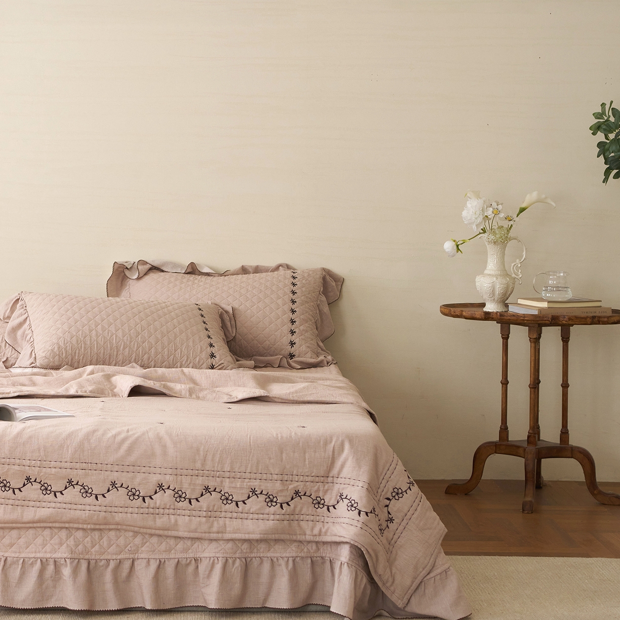 91家纺网 家纺一手货源 找家纺 上喜 2026新款艾草棉床盖多功能夏被 咖色