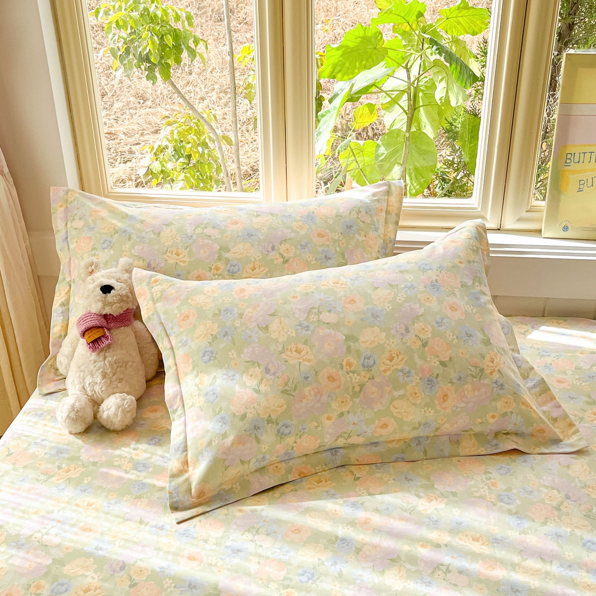 莱通家纺 2026春夏新款全棉12868印花四件套单品系列-单枕套 栀子花语