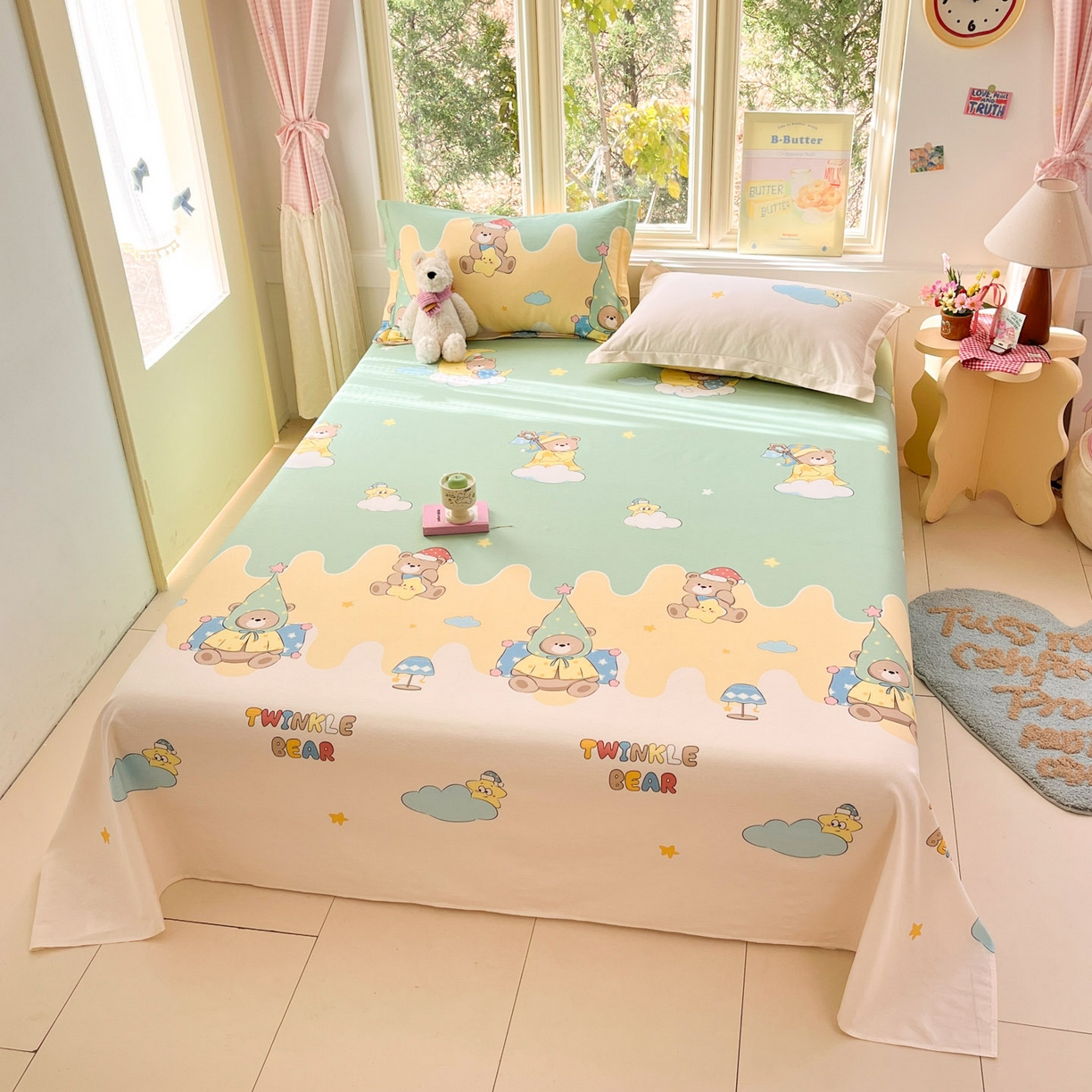 91家纺网 家纺一手货源 找家纺 （总）莱通家纺 2026春夏新款全棉12868印花四件套单品系列-单床单