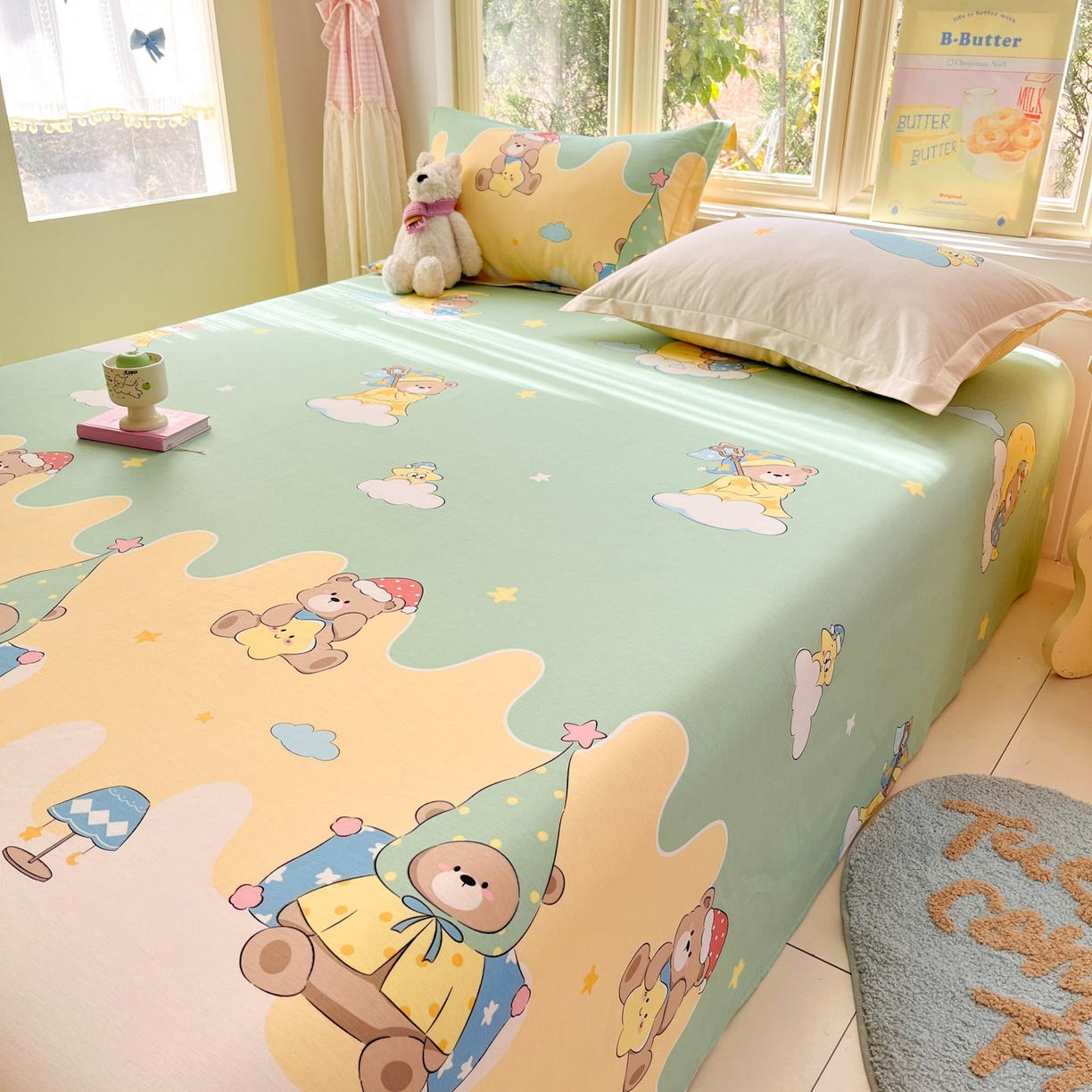 91家纺网 家纺一手货源 找家纺 （总）莱通家纺 2026春夏新款全棉12868印花四件套单品系列-单床单