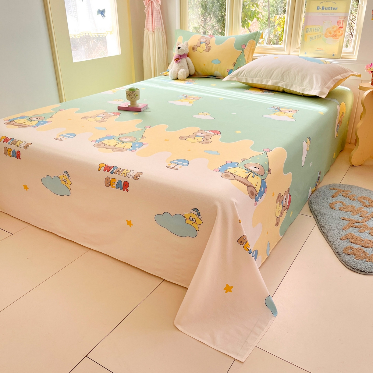 91家纺网 家纺一手货源 找家纺 （总）莱通家纺 2026春夏新款全棉12868印花四件套单品系列-单床单