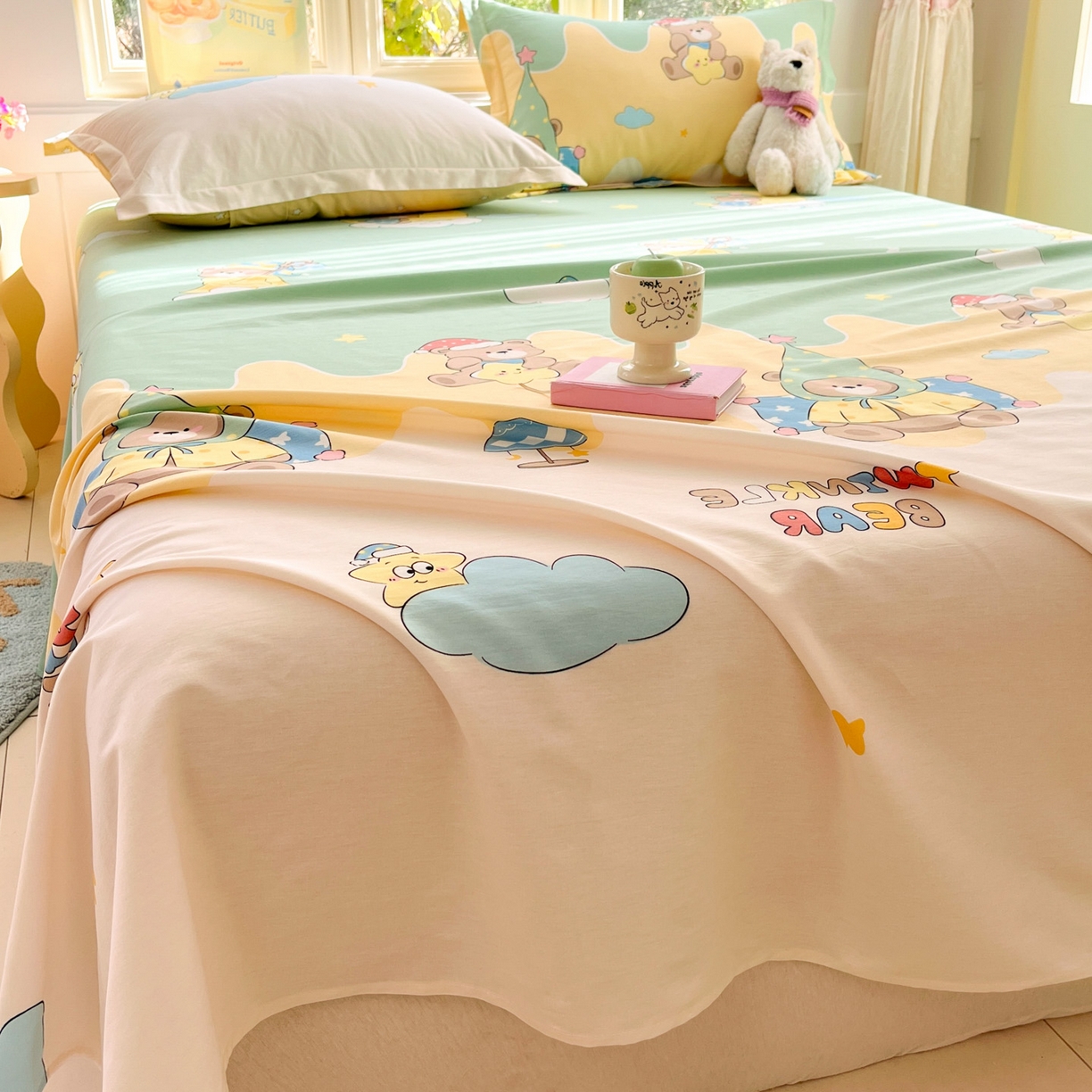 91家纺网 家纺一手货源 找家纺 （总）莱通家纺 2026春夏新款全棉12868印花四件套单品系列-单床单