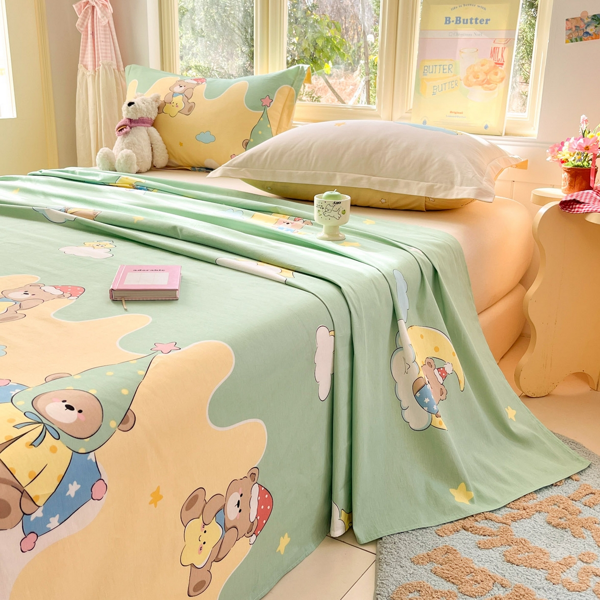 91家纺网 家纺一手货源 找家纺 （总）莱通家纺 2026春夏新款全棉12868印花四件套单品系列-单床单