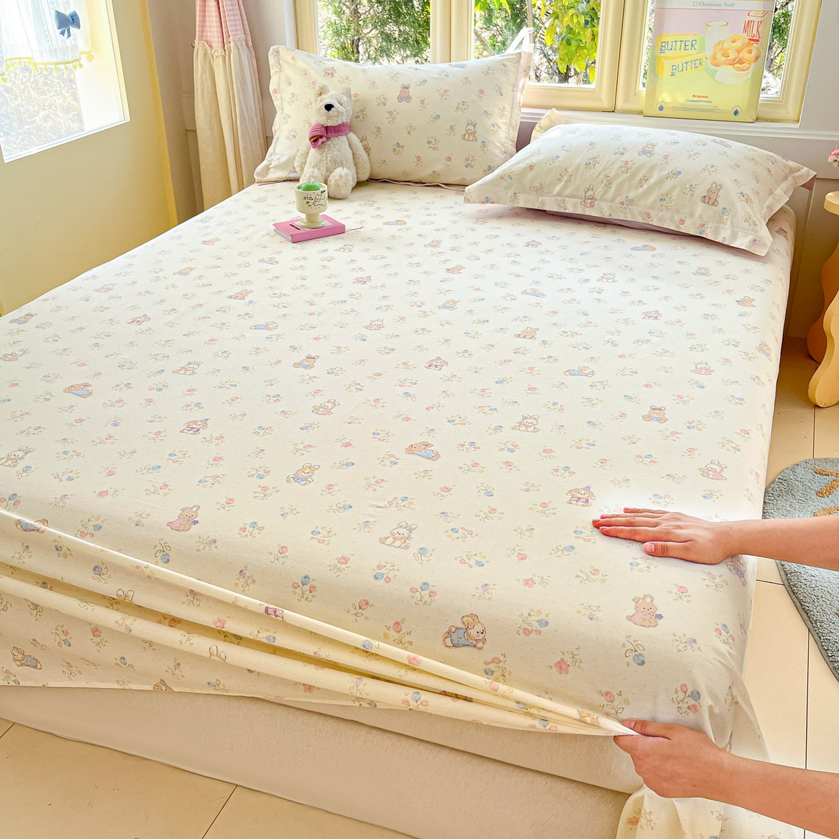 91家纺网 家纺一手货源 找家纺 （总）莱通家纺 2026春夏新款全棉12868印花四件套单品系列-单床单