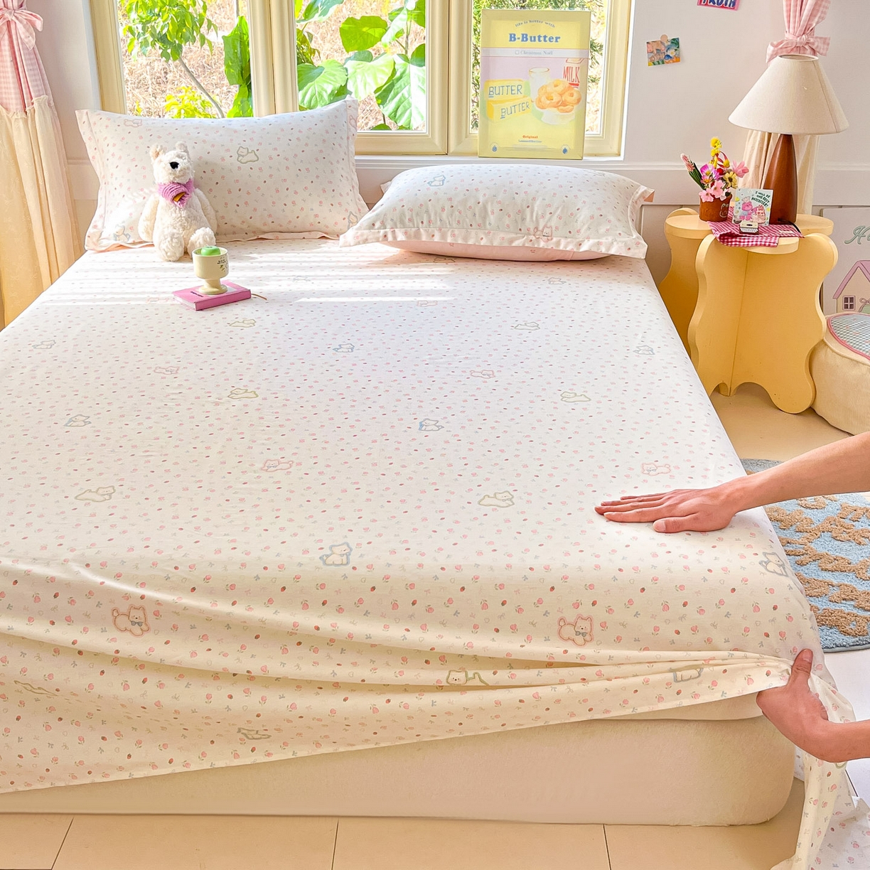 91家纺网 家纺一手货源 找家纺 （总）莱通家纺 2026春夏新款全棉12868印花四件套单品系列-单床单