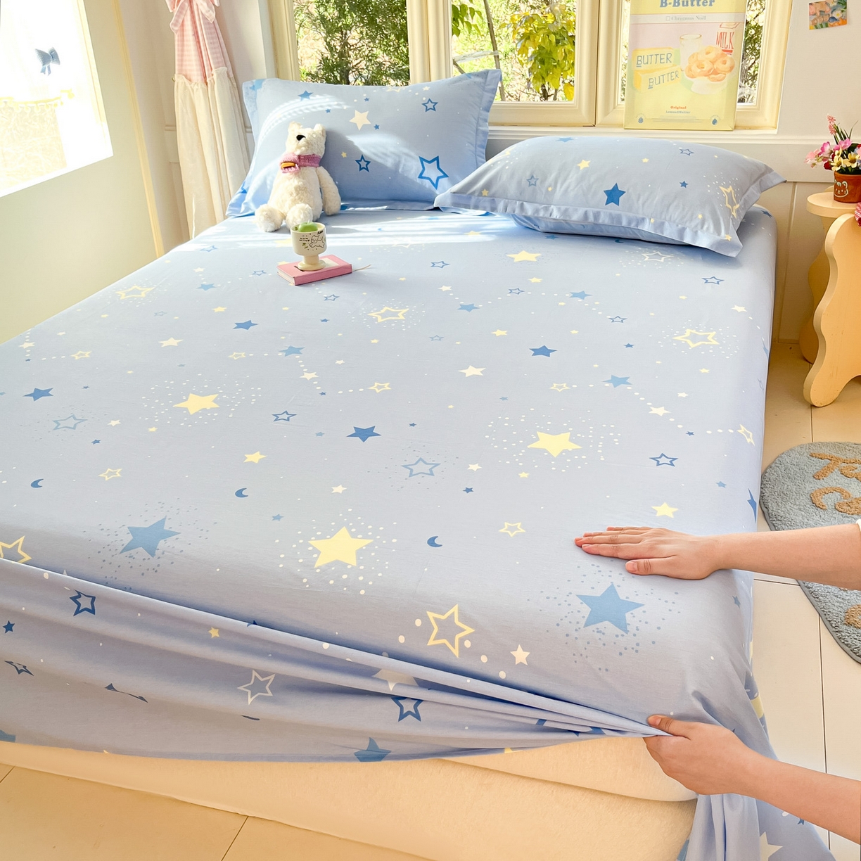 91家纺网 家纺一手货源 找家纺 （总）莱通家纺 2026春夏新款全棉12868印花四件套单品系列-单床单