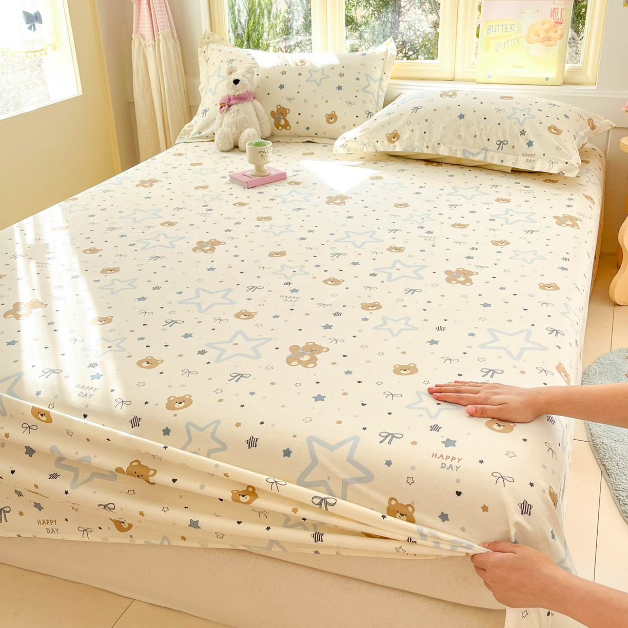 91家纺网 家纺一手货源 找家纺 （总）莱通家纺 2026春夏新款全棉12868印花四件套单品系列-单床单