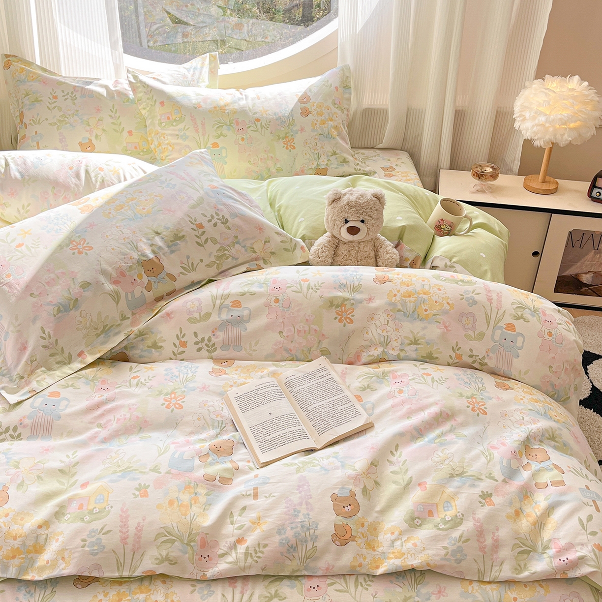 91家纺网 家纺一手货源 找家纺 花梦欣 2026新款全棉纯棉印花单品系列花卉款单被套被套单品单被套 春游手记