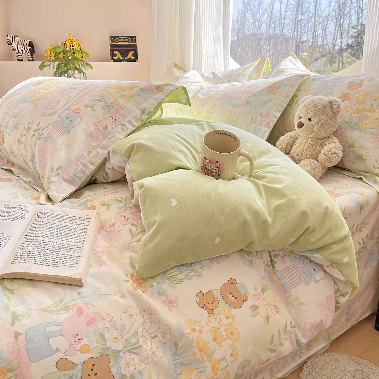 91家纺网 家纺一手货源 找家纺 花梦欣 2026新款全棉纯棉印花单品系列花卉款单被套被套单品单被套 春游手记