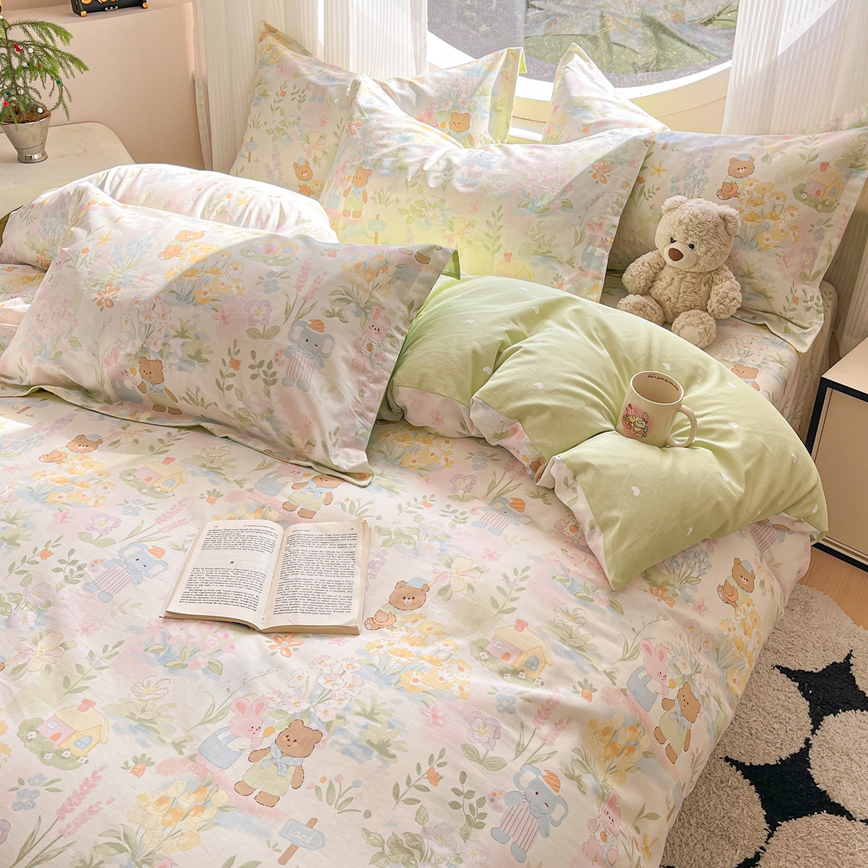 91家纺网 家纺一手货源 找家纺 花梦欣 2026新款全棉纯棉印花单品系列花卉款单被套被套单品单被套 春游手记