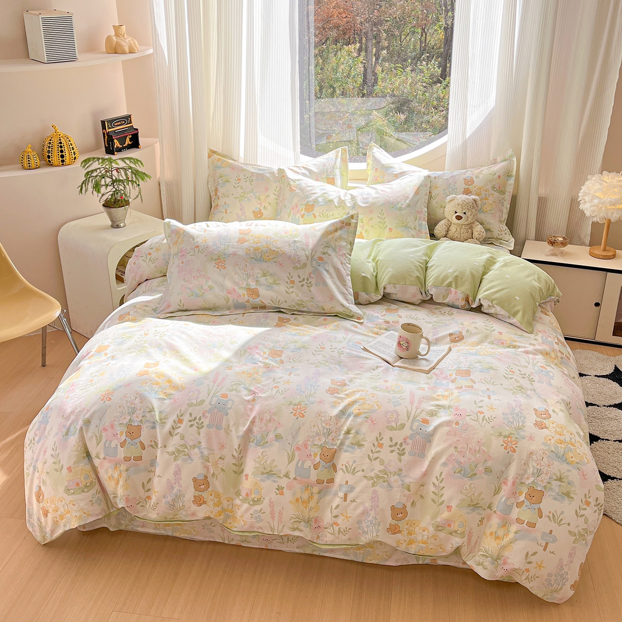 91家纺网 家纺一手货源 找家纺 花梦欣 2026新款全棉纯棉印花单品系列花卉款单被套被套单品单被套 春游手记