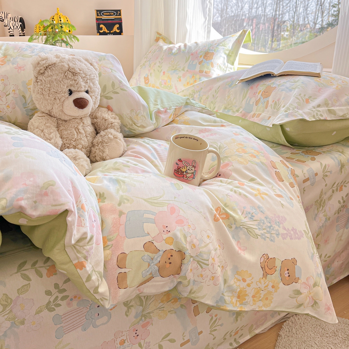 91家纺网 家纺一手货源 找家纺 花梦欣 2026新款全棉纯棉印花单品系列花卉款单被套被套单品单被套 春游手记