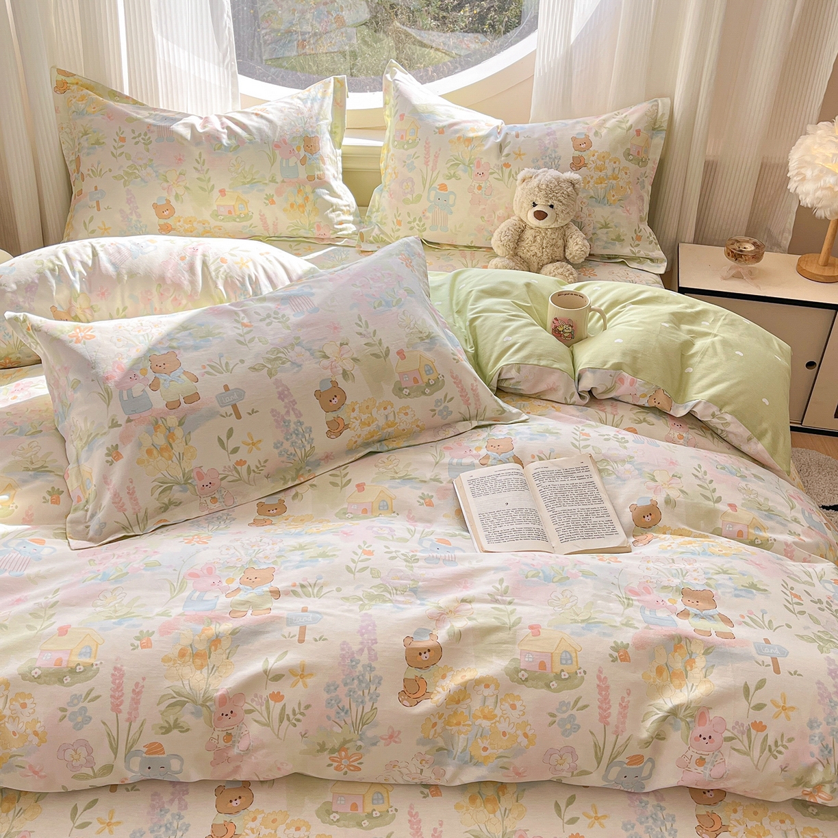 91家纺网 家纺一手货源 找家纺 花梦欣 2026新款全棉纯棉印花单品系列花卉款单被套被套单品单被套 春游手记