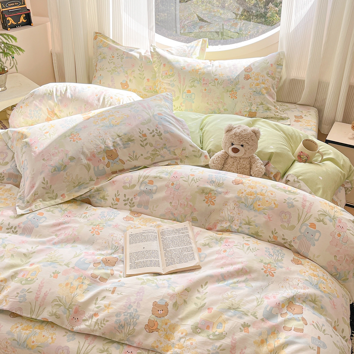 91家纺网 家纺一手货源 找家纺 花梦欣 2026新款全棉纯棉印花单品系列花卉款单被套被套单品单被套 春游手记