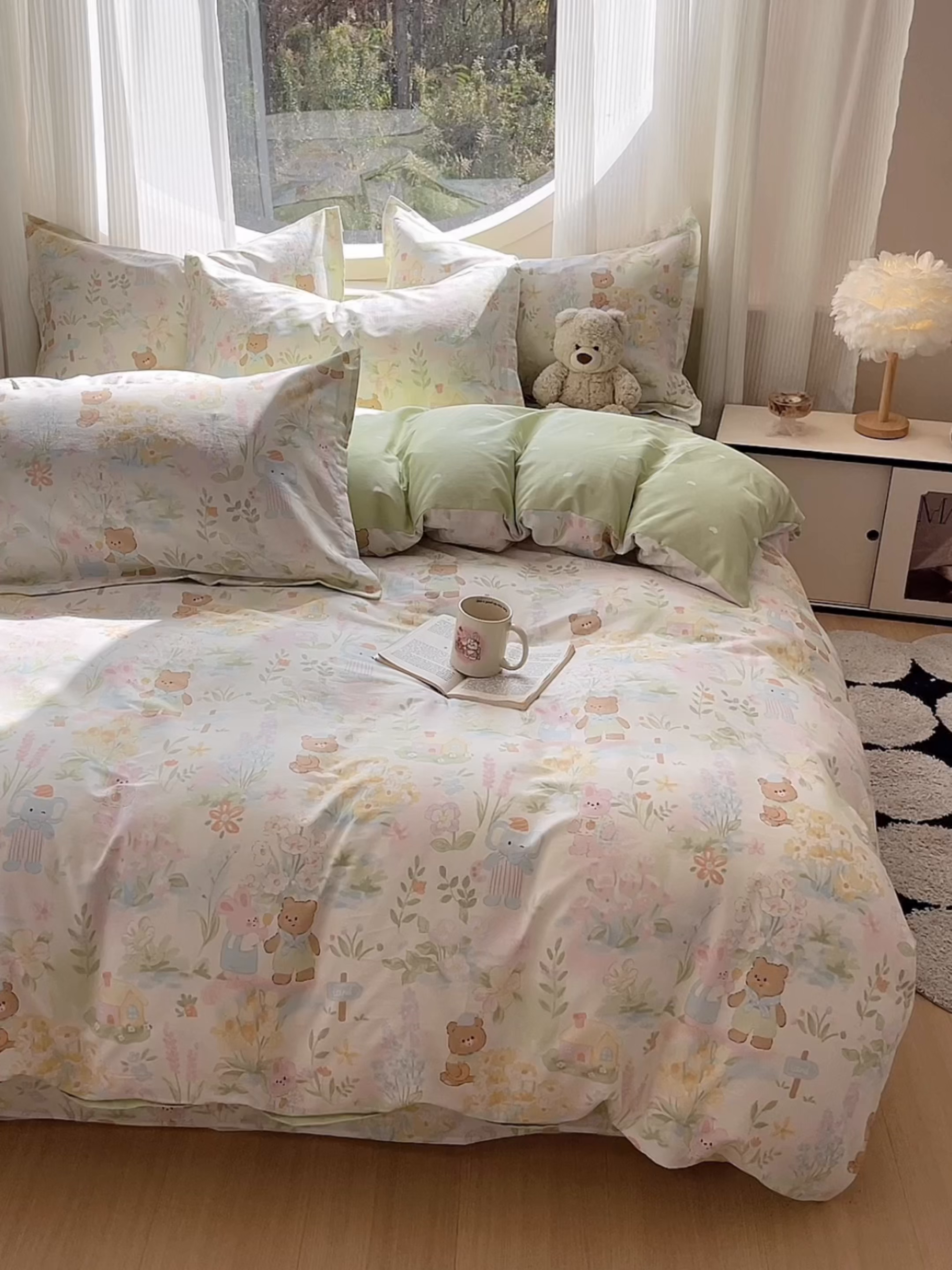 91家纺网 家纺一手货源 找家纺 花梦欣 2026新款全棉纯棉印花单品系列花卉款单被套被套单品单被套 春游手记