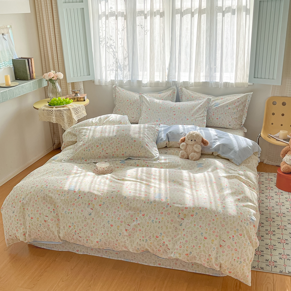 91家纺网 家纺一手货源 找家纺 花梦欣 2026新款全棉纯棉印花单品系列花卉款单被套被套单品单被套 动物花园