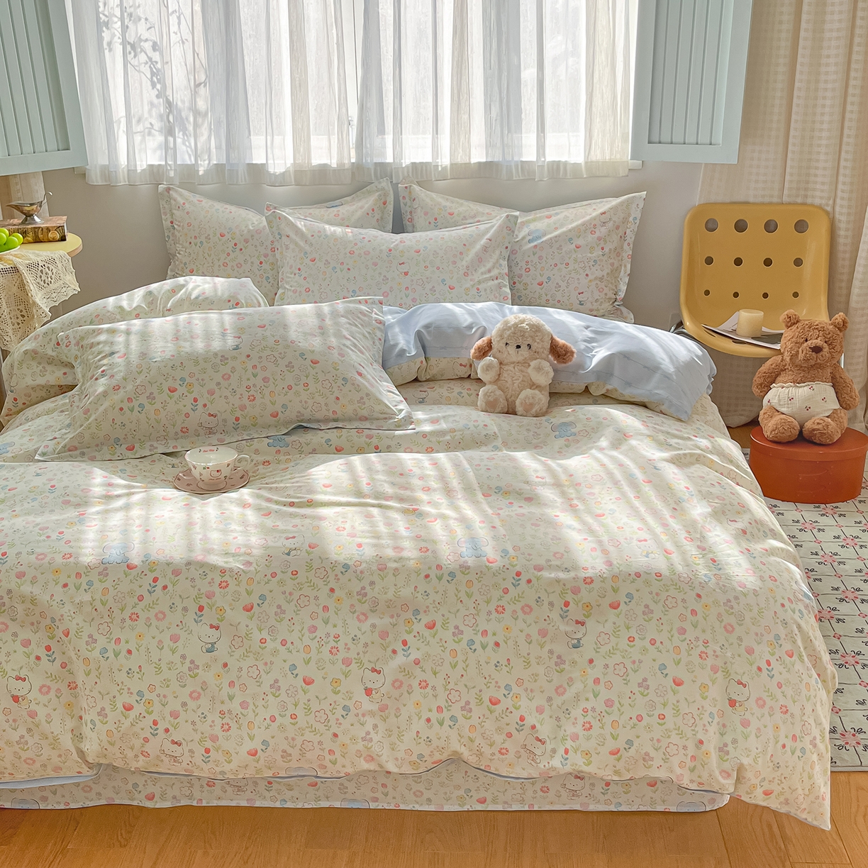 91家纺网 家纺一手货源 找家纺 花梦欣 2026新款全棉纯棉印花单品系列花卉款单被套被套单品单被套 动物花园