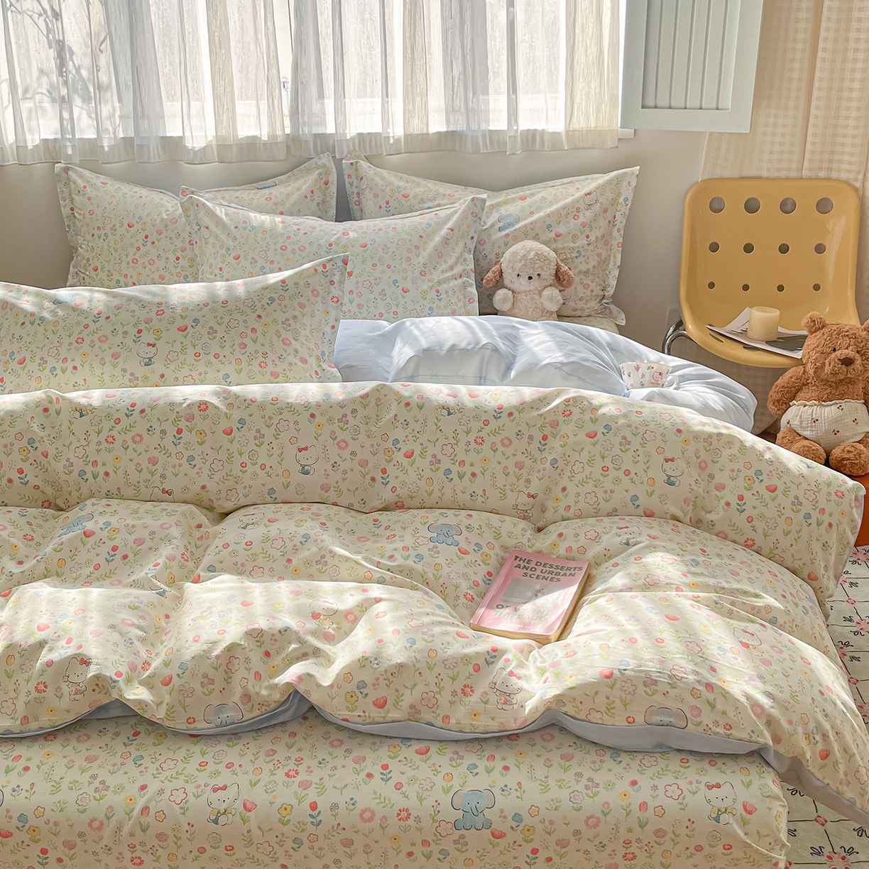 91家纺网 家纺一手货源 找家纺 花梦欣 2026新款全棉纯棉印花单品系列花卉款单被套被套单品单被套 动物花园