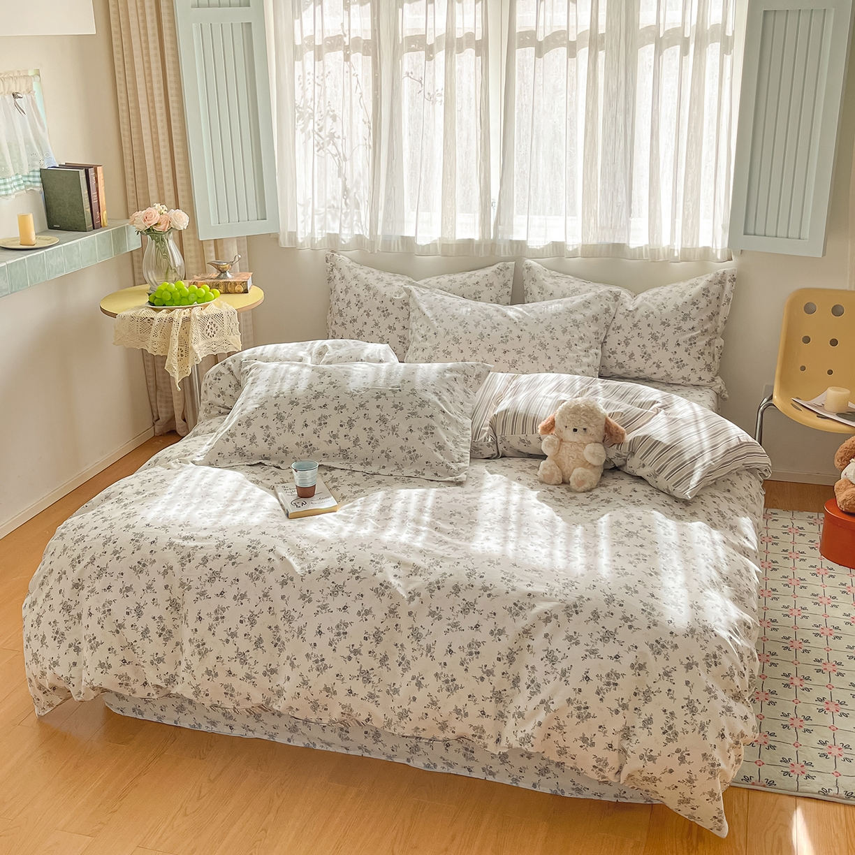 91家纺网 家纺一手货源 找家纺 花梦欣 2026新款全棉纯棉印花单品系列花卉款单被套被套单品单被套 复古诗笺