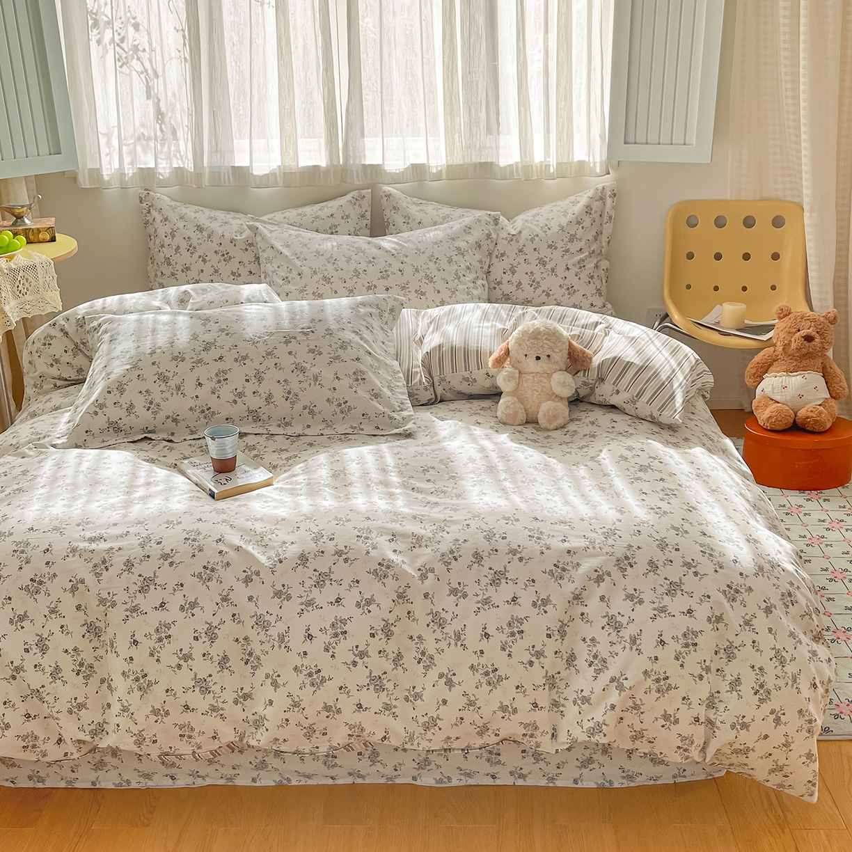 91家纺网 家纺一手货源 找家纺 花梦欣 2026新款全棉纯棉印花单品系列花卉款单被套被套单品单被套 复古诗笺