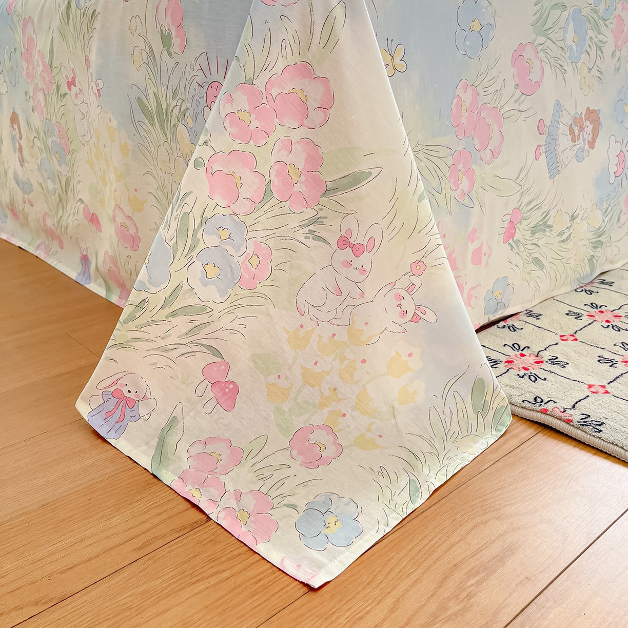 91家纺网 家纺一手货源 找家纺 花梦欣 2026新款全棉纯棉印花单品系列花卉款单被套被套单品单被套 花丛甜崽