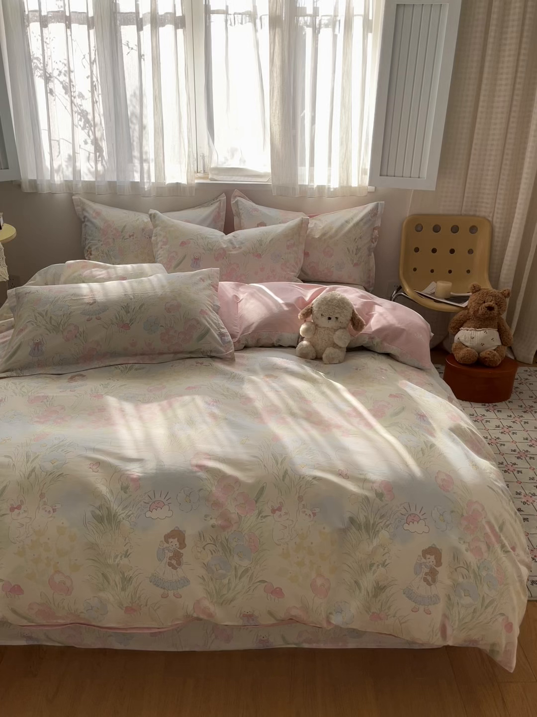 91家纺网 家纺一手货源 找家纺 花梦欣 2026新款全棉纯棉印花单品系列花卉款单被套被套单品单被套 花丛甜崽