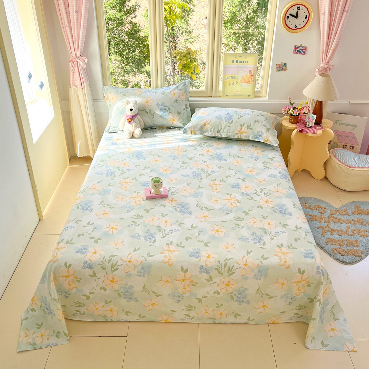 91家纺网 家纺一手货源 找家纺 莱通家纺 2026春夏新款全棉12868印花四件套单品系列-单床单 风的颜色