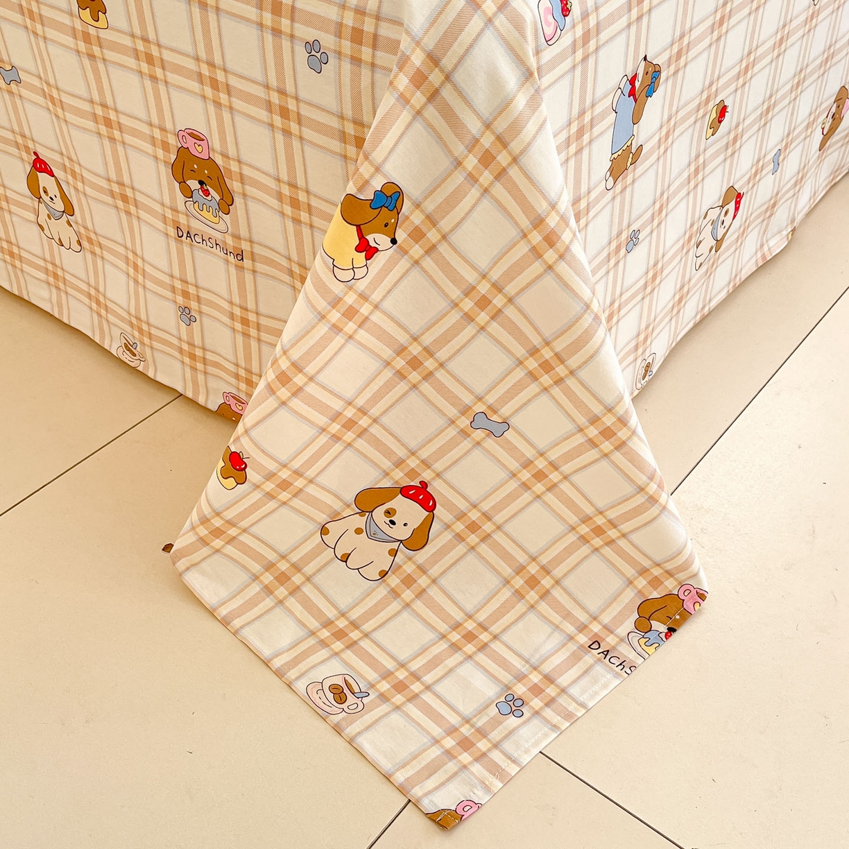 91家纺网 家纺一手货源 找家纺 莱通家纺 2026春夏新款全棉12868印花四件套单品系列-单床单 柯基小屋