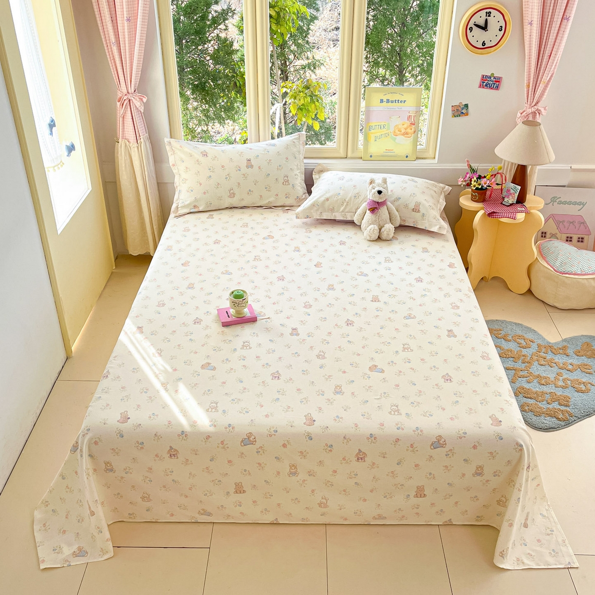 91家纺网 家纺一手货源 找家纺 莱通家纺 2026春夏新款全棉12868印花四件套单品系列-单床单 浪花轻歌