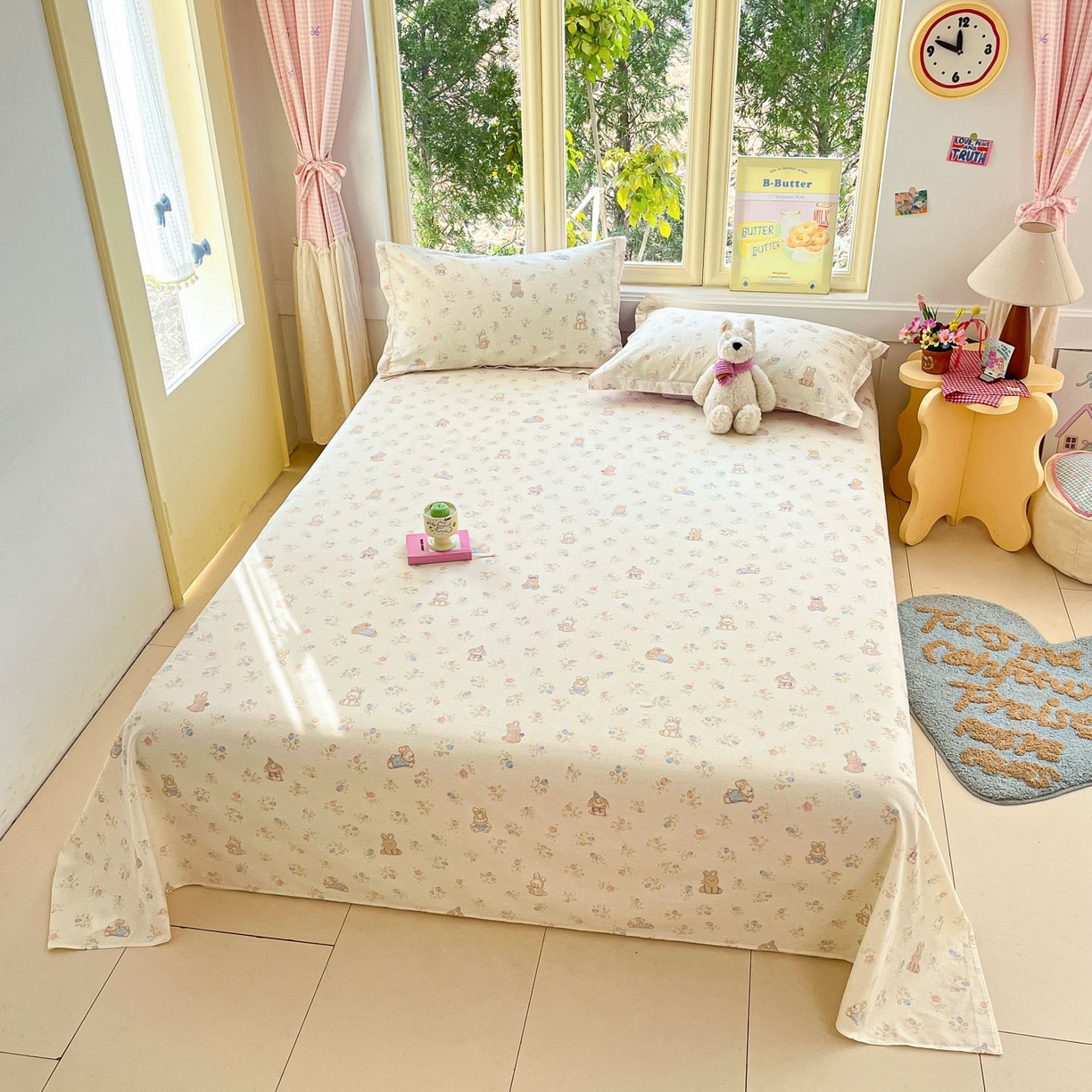 91家纺网 家纺一手货源 找家纺 莱通家纺 2026春夏新款全棉12868印花四件套单品系列-单床单 浪花轻歌