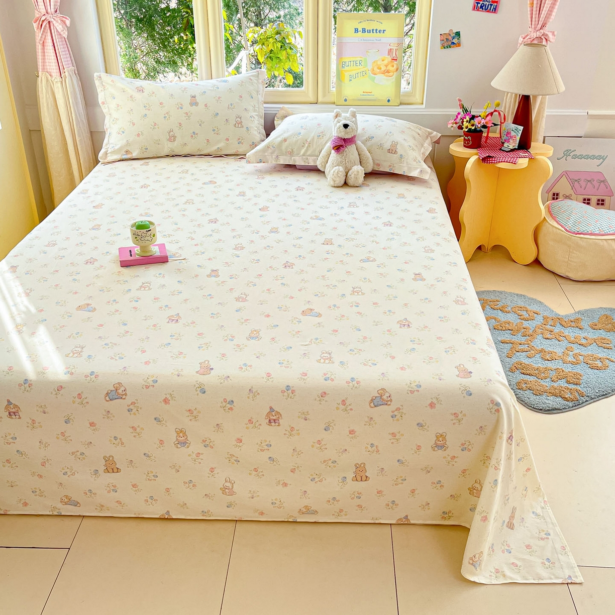 91家纺网 家纺一手货源 找家纺 莱通家纺 2026春夏新款全棉12868印花四件套单品系列-单床单 浪花轻歌