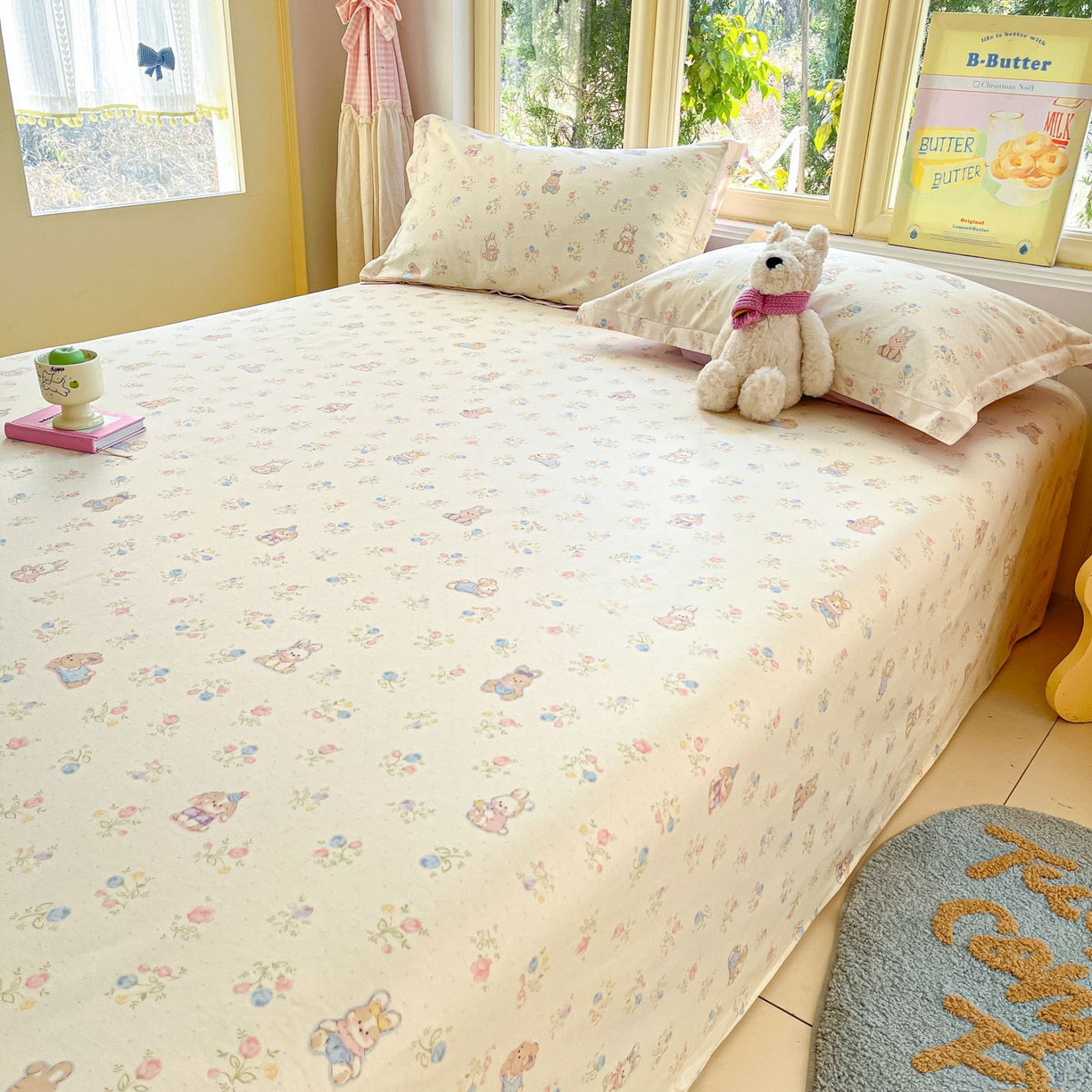 91家纺网 家纺一手货源 找家纺 莱通家纺 2026春夏新款全棉12868印花四件套单品系列-单床单 浪花轻歌