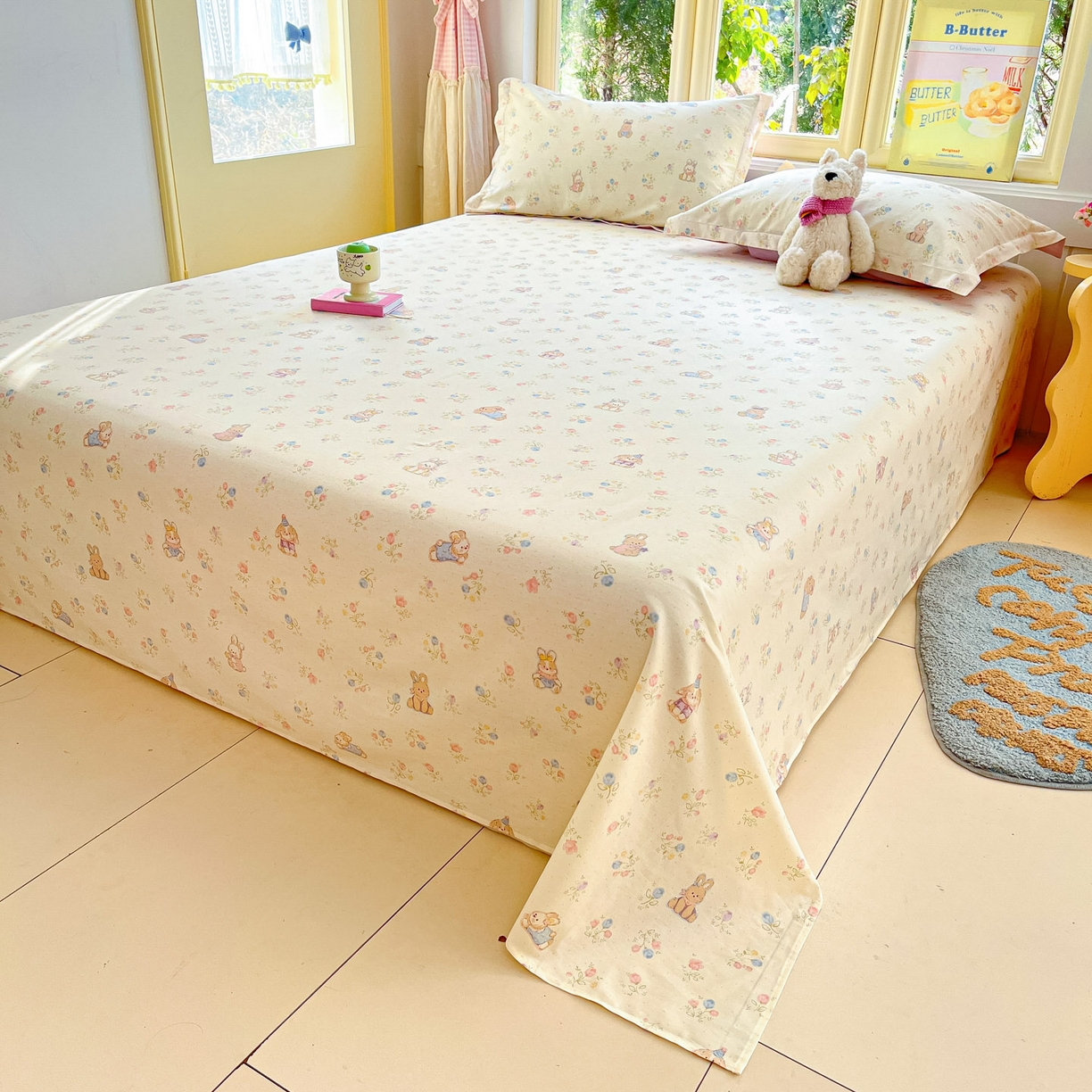 91家纺网 家纺一手货源 找家纺 莱通家纺 2026春夏新款全棉12868印花四件套单品系列-单床单 浪花轻歌