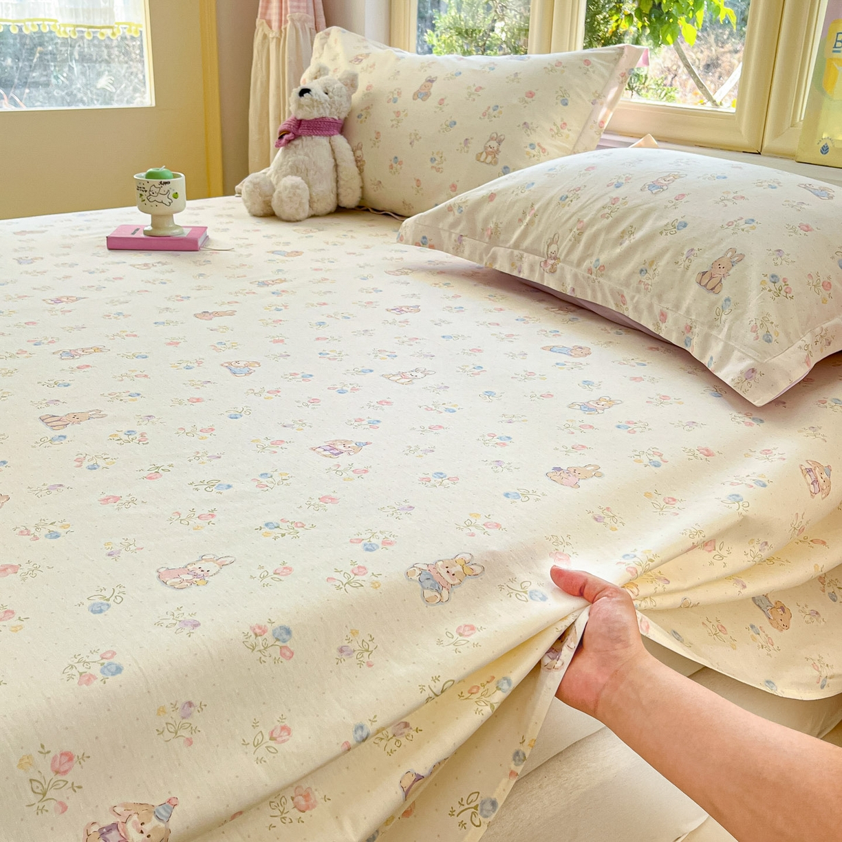 91家纺网 家纺一手货源 找家纺 莱通家纺 2026春夏新款全棉12868印花四件套单品系列-单床单 浪花轻歌