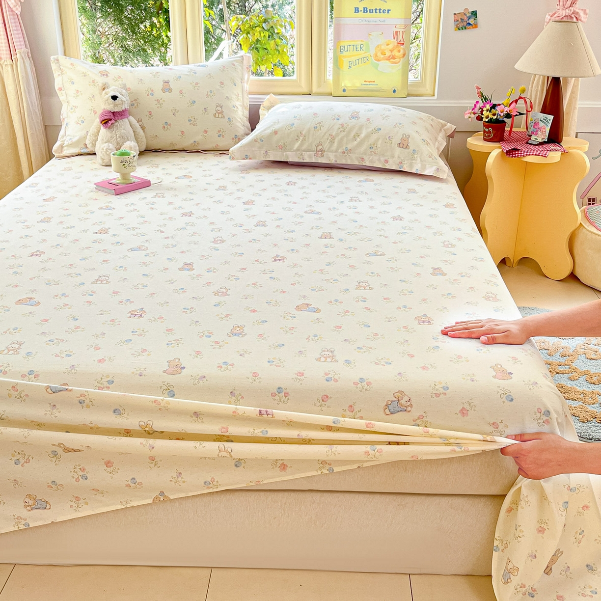 91家纺网 家纺一手货源 找家纺 莱通家纺 2026春夏新款全棉12868印花四件套单品系列-单床单 浪花轻歌