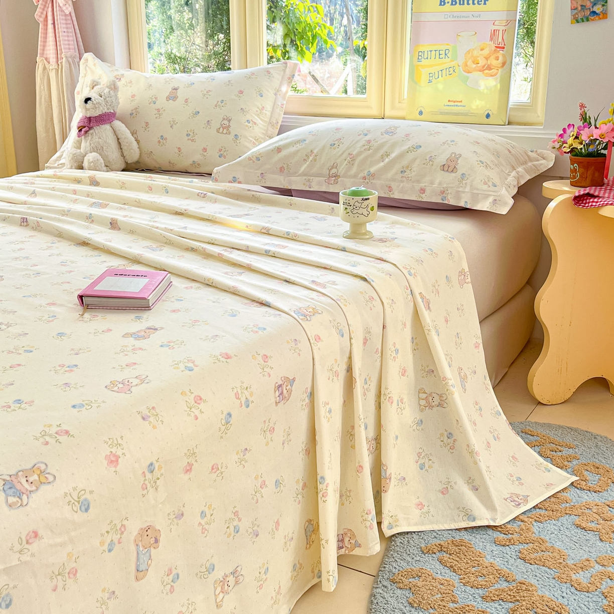 91家纺网 家纺一手货源 找家纺 莱通家纺 2026春夏新款全棉12868印花四件套单品系列-单床单 浪花轻歌