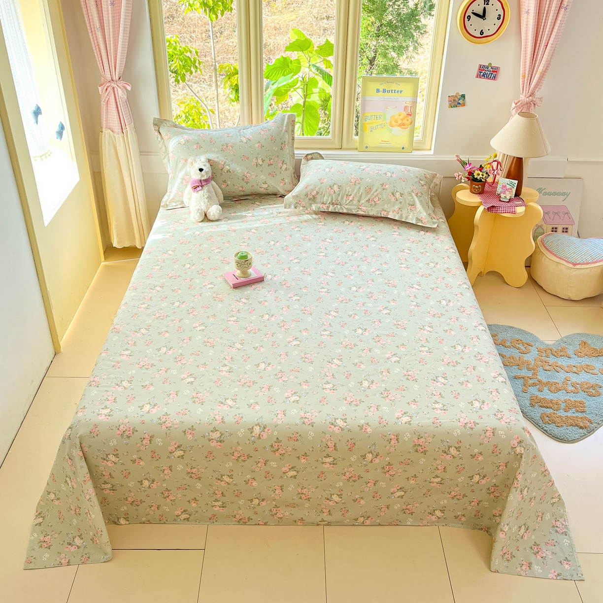 91家纺网 家纺一手货源 找家纺 莱通家纺 2026春夏新款全棉12868印花四件套单品系列-单床单 璃光浅梦