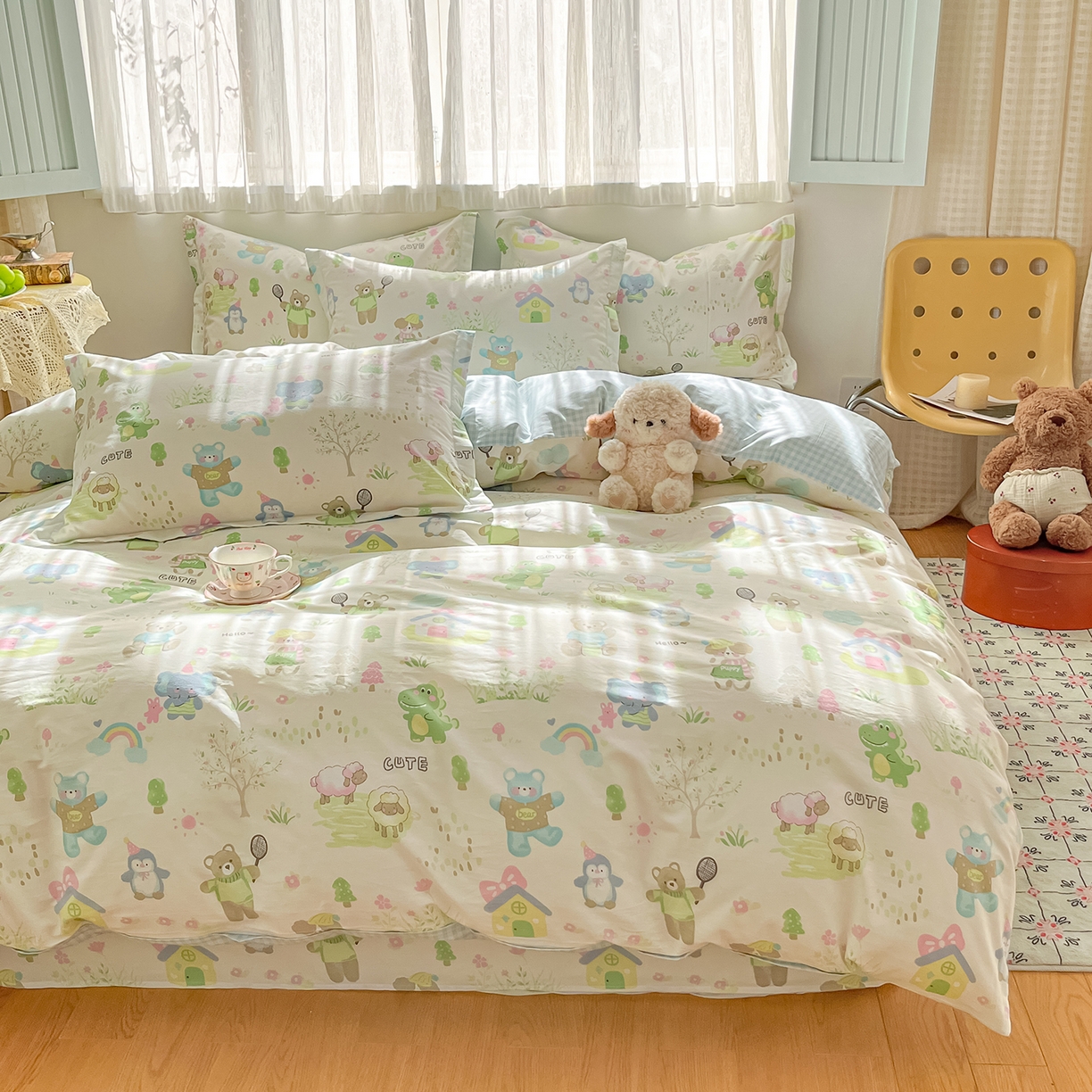 91家纺网 家纺一手货源 找家纺 花梦欣 2026新款全棉纯棉印花单品系列花卉款单被套被套单品单被套 妙趣乐园