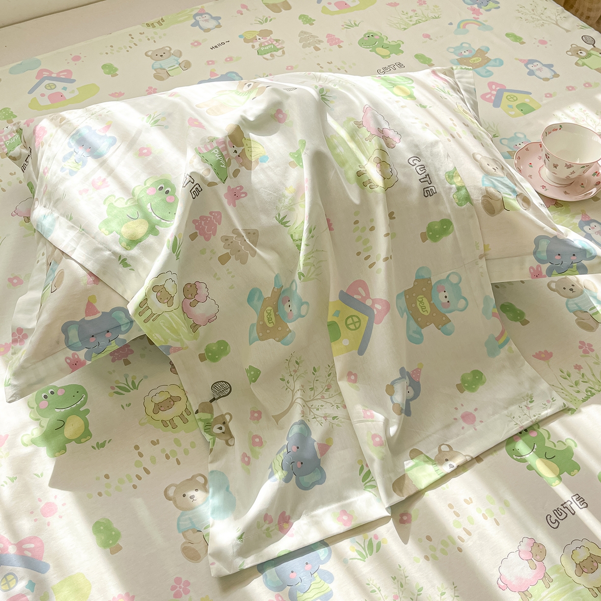 91家纺网 家纺一手货源 找家纺 花梦欣 2026新款全棉纯棉印花单品系列花卉款单被套被套单品单被套 妙趣乐园