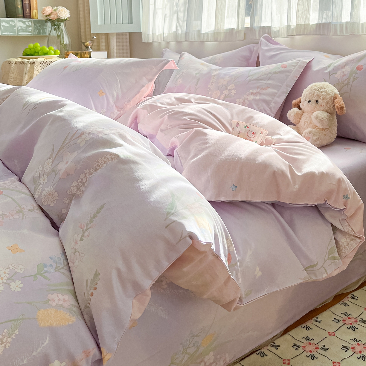 91家纺网 家纺一手货源 找家纺 花梦欣 2026新款全棉纯棉印花单品系列花卉款单被套被套单品单被套 普罗旺斯