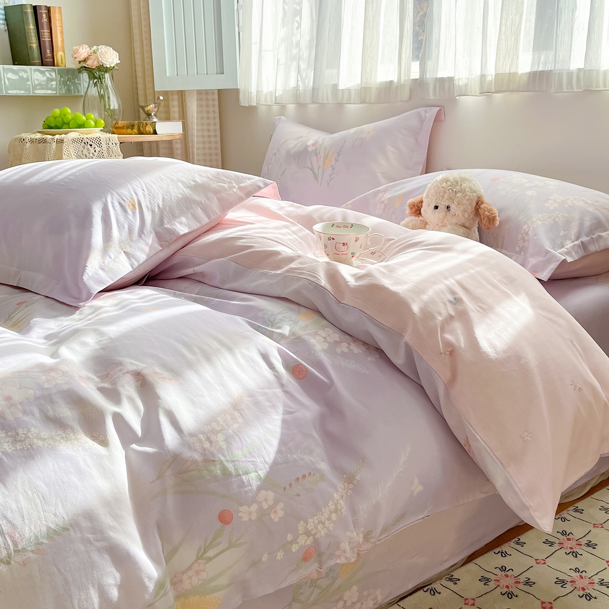 91家纺网 家纺一手货源 找家纺 花梦欣 2026新款全棉纯棉印花单品系列花卉款单被套被套单品单被套 普罗旺斯