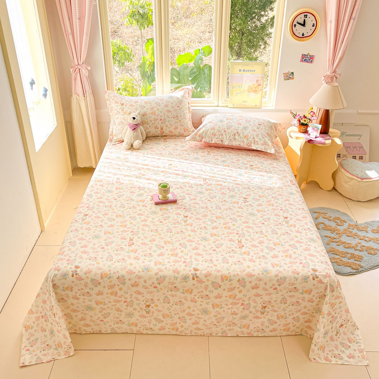 91家纺网 家纺一手货源 找家纺 莱通家纺 2026春夏新款全棉12868印花四件套单品系列-单床单 梦露乐园