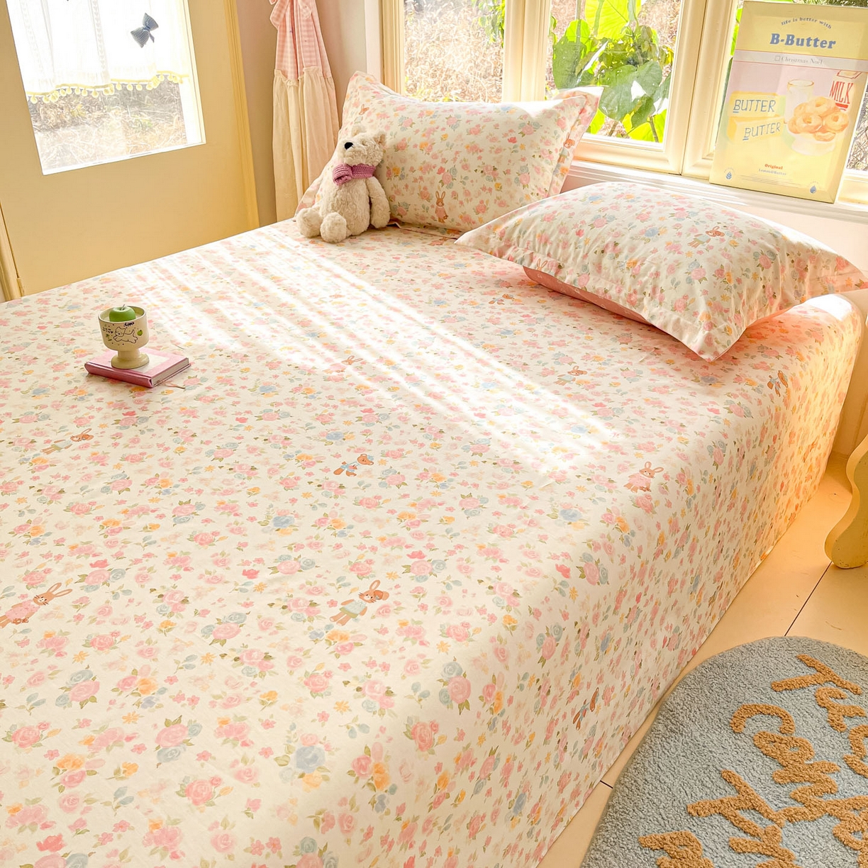 91家纺网 家纺一手货源 找家纺 莱通家纺 2026春夏新款全棉12868印花四件套单品系列-单床单 梦露乐园