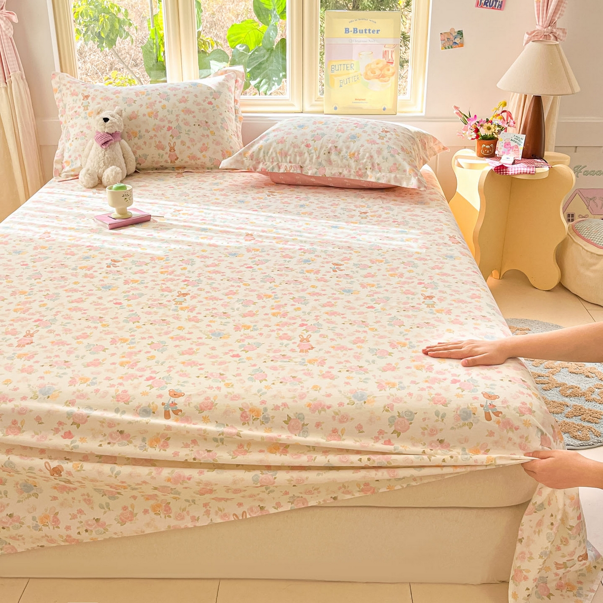 91家纺网 家纺一手货源 找家纺 莱通家纺 2026春夏新款全棉12868印花四件套单品系列-单床单 梦露乐园