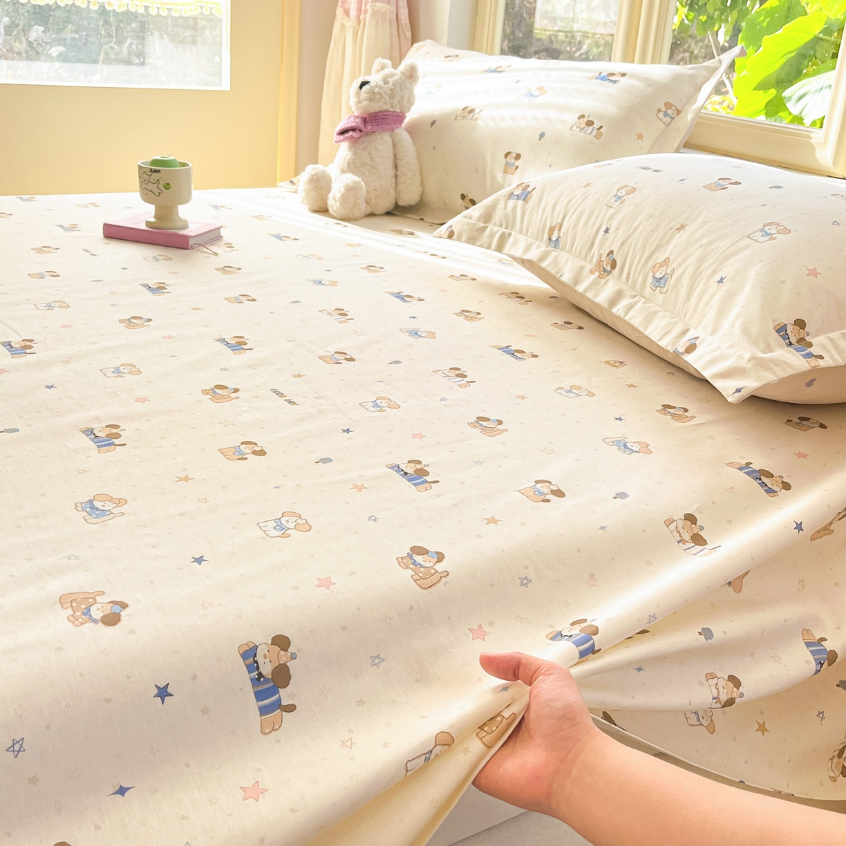 91家纺网 家纺一手货源 找家纺 莱通家纺 2026春夏新款全棉12868印花四件套单品系列-单床单 魔法小柴