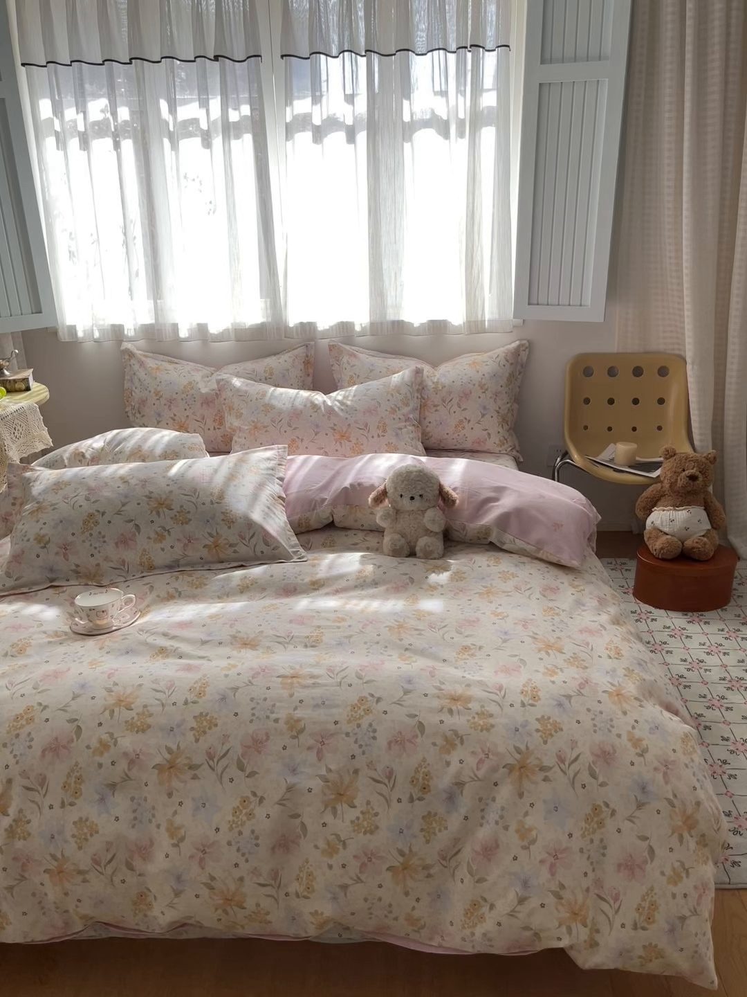 91家纺网 家纺一手货源 找家纺 花梦欣 2026新款全棉纯棉印花单品系列花卉款单被套被套单品单被套 苏糖粉